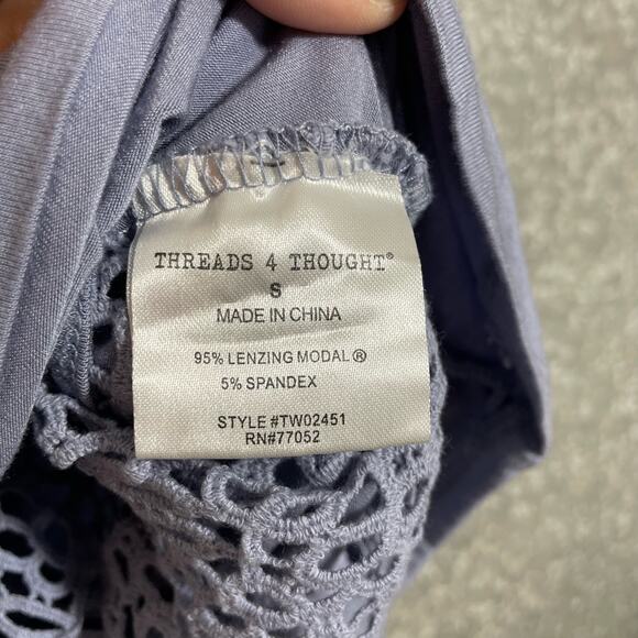 Threads 4 Thought Women's Lilac Lace Back Activewear Top - Size Small - Layered - Picture 6 of 8
